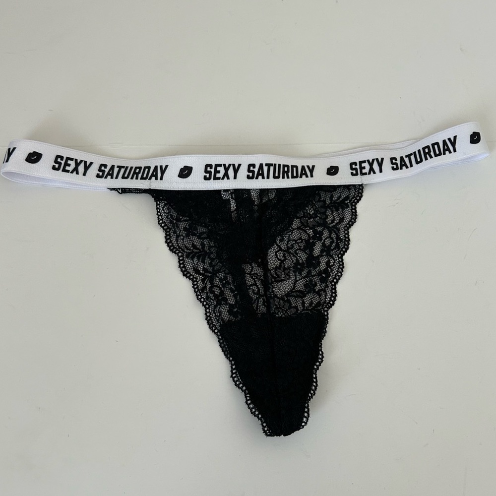 ⭐Yandy Black white Sexy Saturday lace Thong Size Small